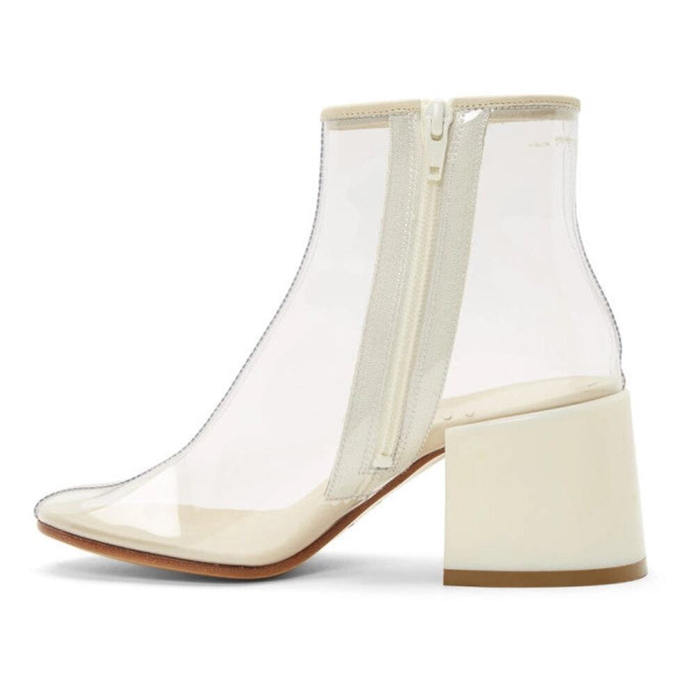 MM6 Maison Margiela SSENSE Exclusive Tranparent PVC Flare Heel Boots Clear EU 37
